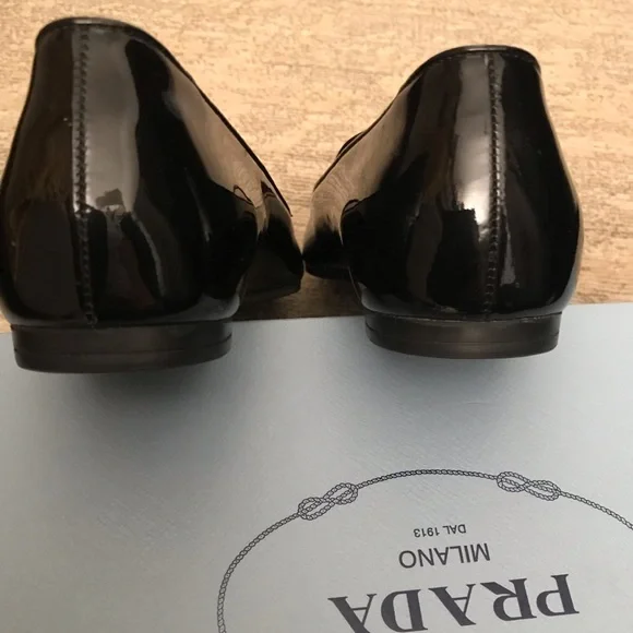 Prada Glossy Black Loafers - Picture 8 of 13